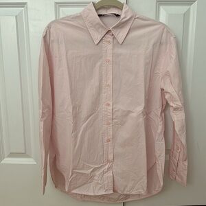 Zara Oversized Fit Button Down Shirt - Light Pink